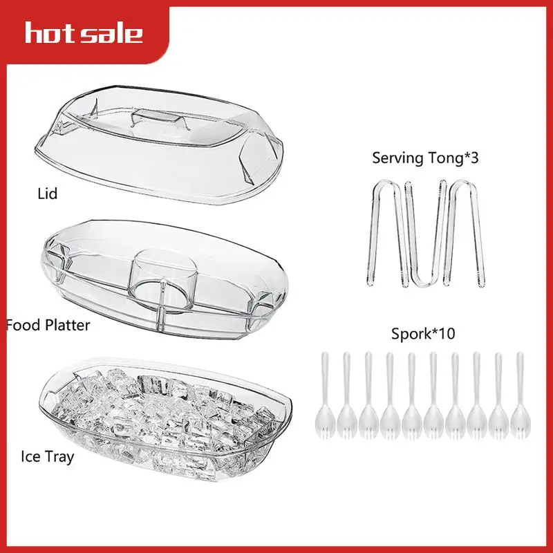

Охлажденный поднос с фруктами, 15-дюймовое прозрачное блюдо для вечеринок, прозрачный пластик на Рождество, День Благодарения, кемпинг