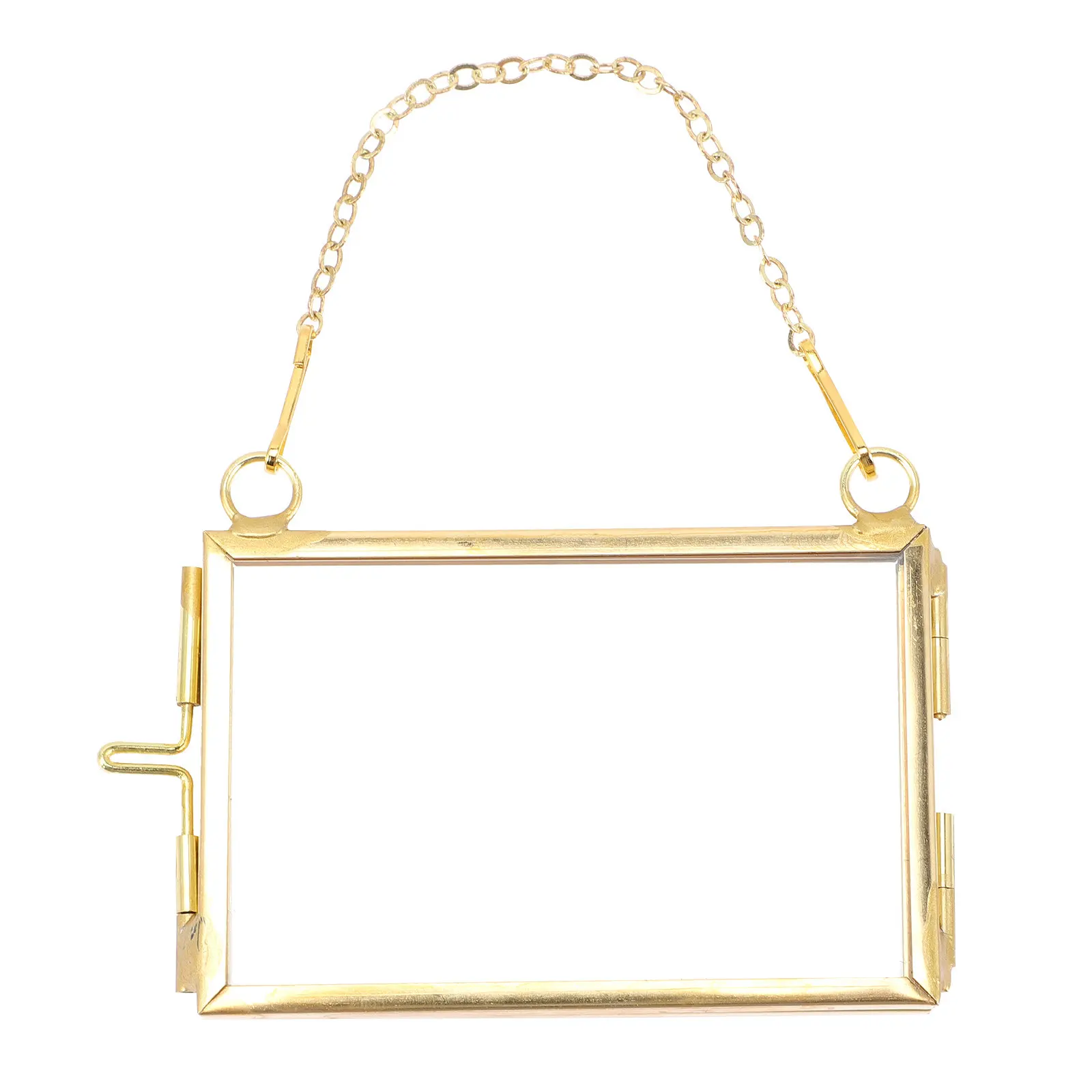 2Pcs Gold Metal Floating Picture Frame Set