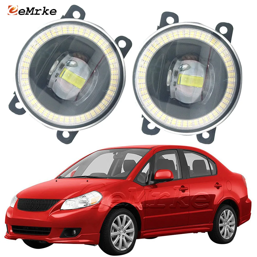 

Car Led Angel Eye DRL Ring Daytime Running Lights Halo for Suzuki SX4 Saloon GY 2006-2016 Front Fog Lamp Assembly PTF 2 Pieces