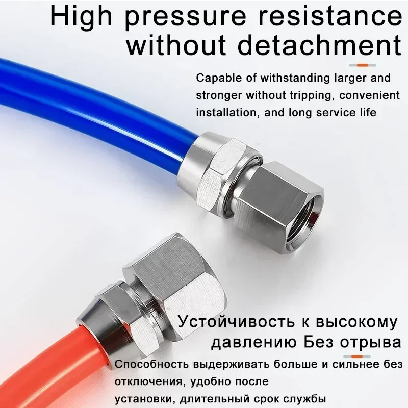 KPCF Pneumatic Copper Nickel Plated Joint Quick Tightening Internal Thread Straight Through Gas Pipe Quick Insertion Fitting