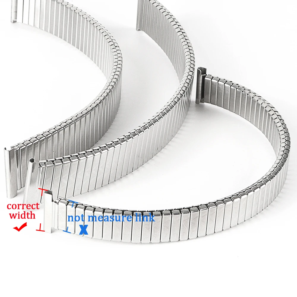 Metal Elastic Watch Band Stretch Expansion Stainless Steel Watch Bracelet 12/14/16/18/20mm Retractable Strap for Samsung Belt