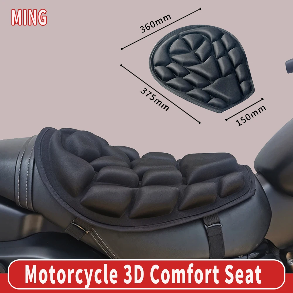 Universal Motorbike Pillow Pad Cover Motorcycle 3D Comfort Seat Cushion Anti Slip Shock Absorption Seat