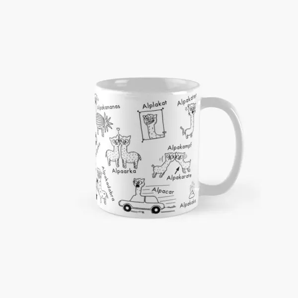 Alpacas Classic  Mug Simple Gifts Cup Drinkware Picture Tea Design Photo Image Printed Handle Round Coffee