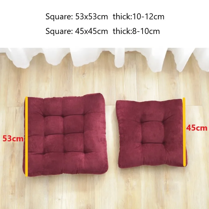 Large Square Floor Seating Pillow Corduroy Tufted Floor Cushion for Outdoor Tatami Chair Pad Mat Seating Cushion Christmas Red