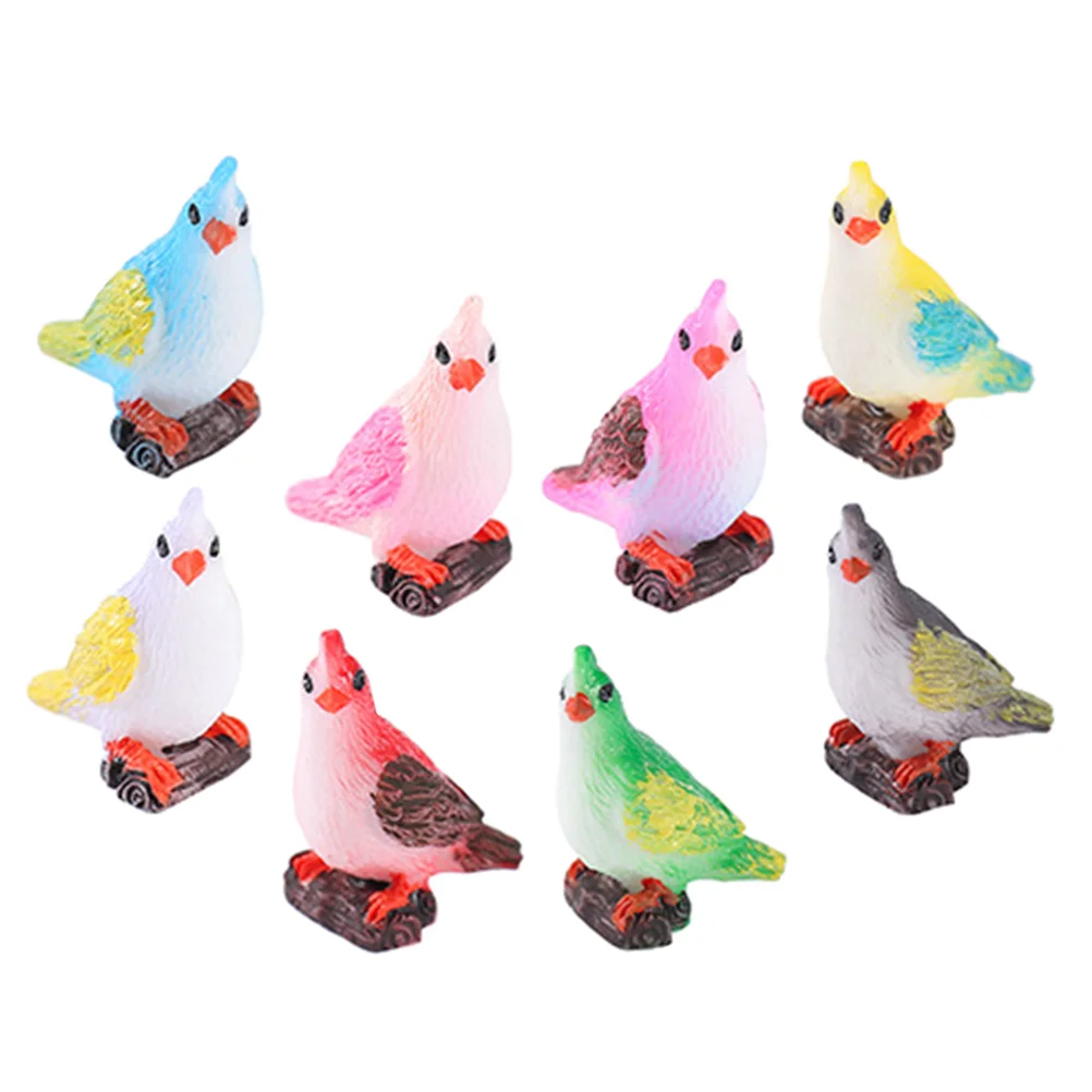 Parrot Ornaments Garden Yard Lawn Fake Birds Adorable Mini Figure Lovely Figurine Tabletop