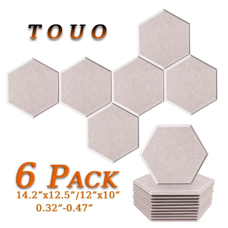 

TOUO Sound Insulation Panels Acoustic Treatment Home Acoustic Insulation 6 Pcs Sound Panels Flame Resistant Bedroom Trim