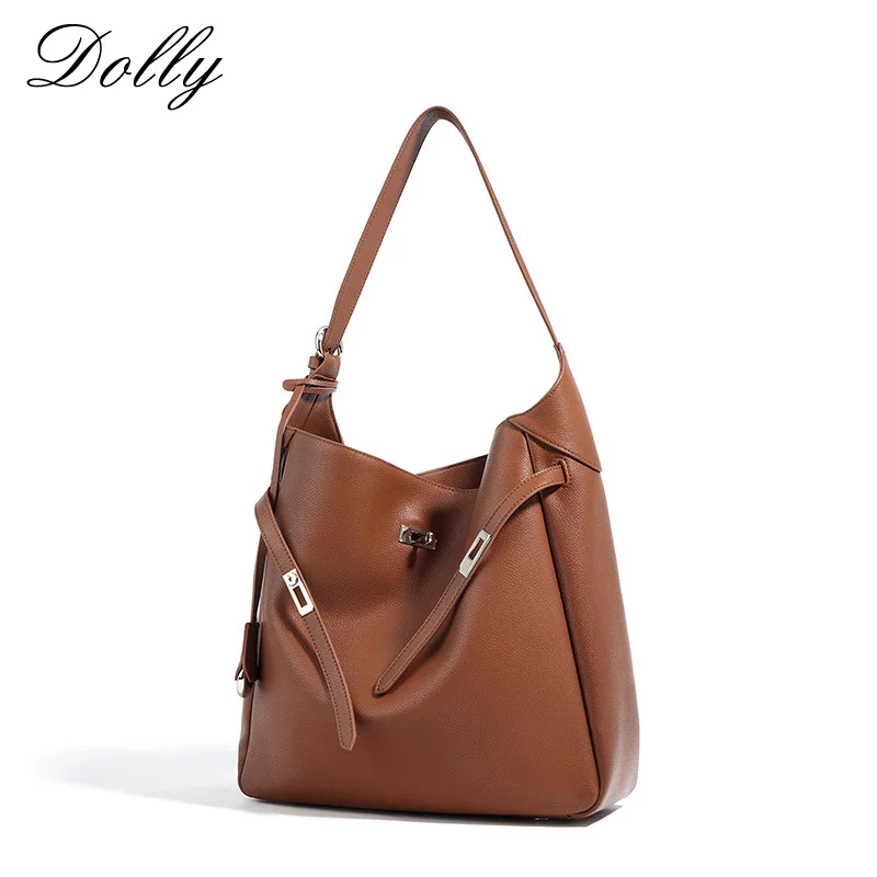 Women Shoulder Bag Female Luxury Designer Exact Replicas Cowhide Middle Size Tote Crossbody Bag Lady Fashion Real Leather Bucket