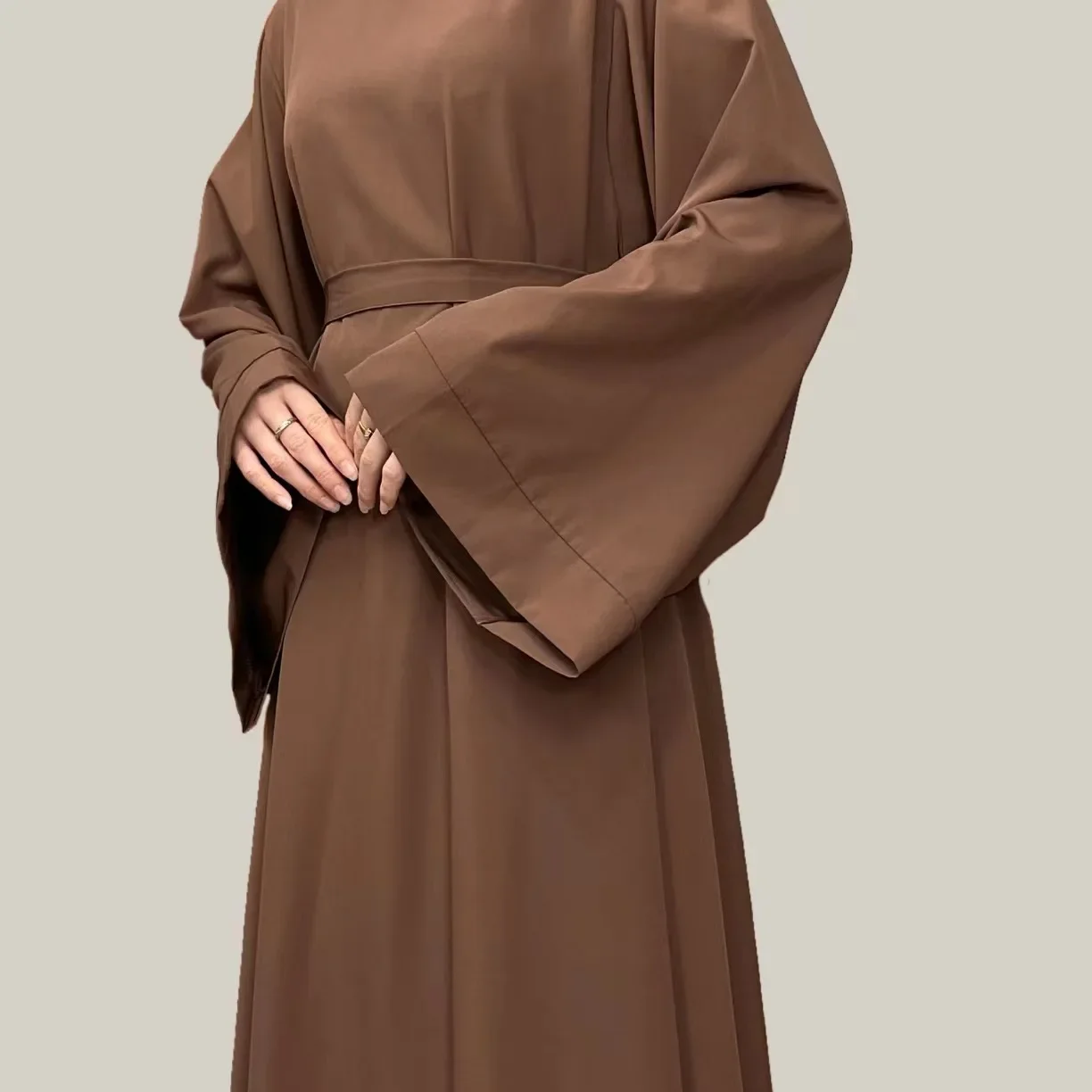 Oriente médio dubai turkiye cor sólida tamanho grande vestido muçulmano casual abayas para mulheres vestidos árabes dubai y turcos