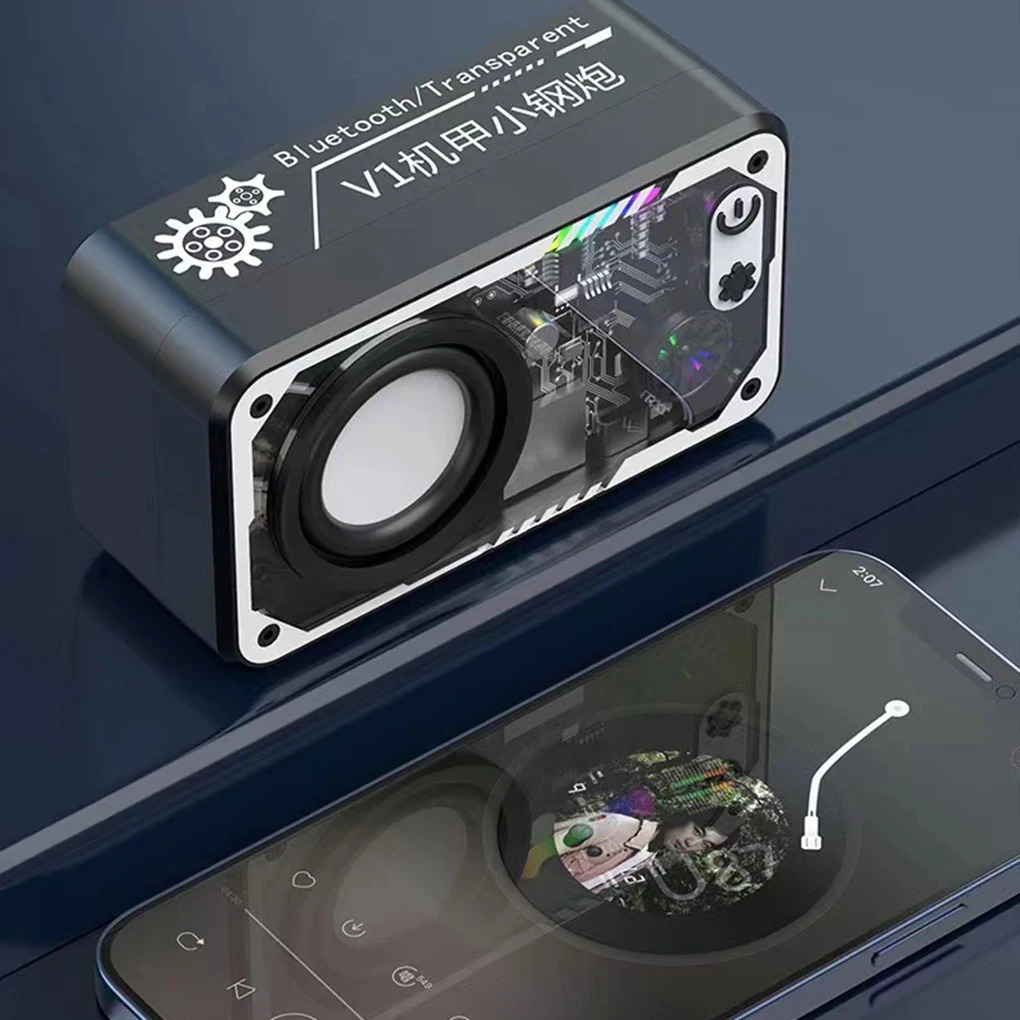 مكبر صوت بلوتوث محمول عالي الدقة لعشاق الموسيقى اتصال بلوتوث مكبر صوت للموسيقى أبيض V1