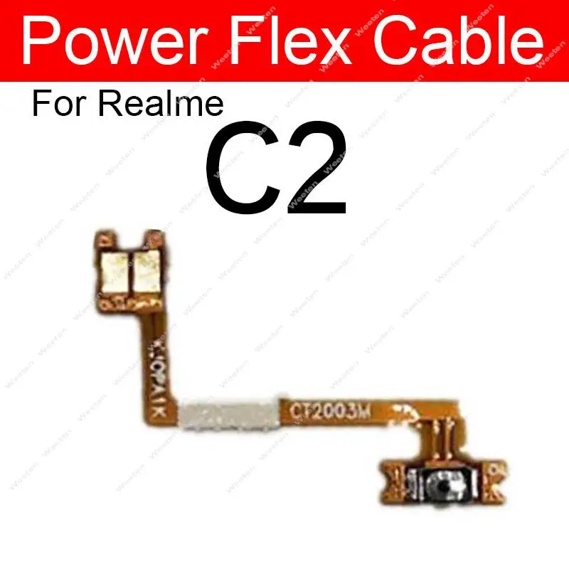 For Realme C11 C12 C15 C17 C1 C2 C3 Power Volume Button Flex Cable Side Volume Power On OFF Keys Ribbon Repair Parts