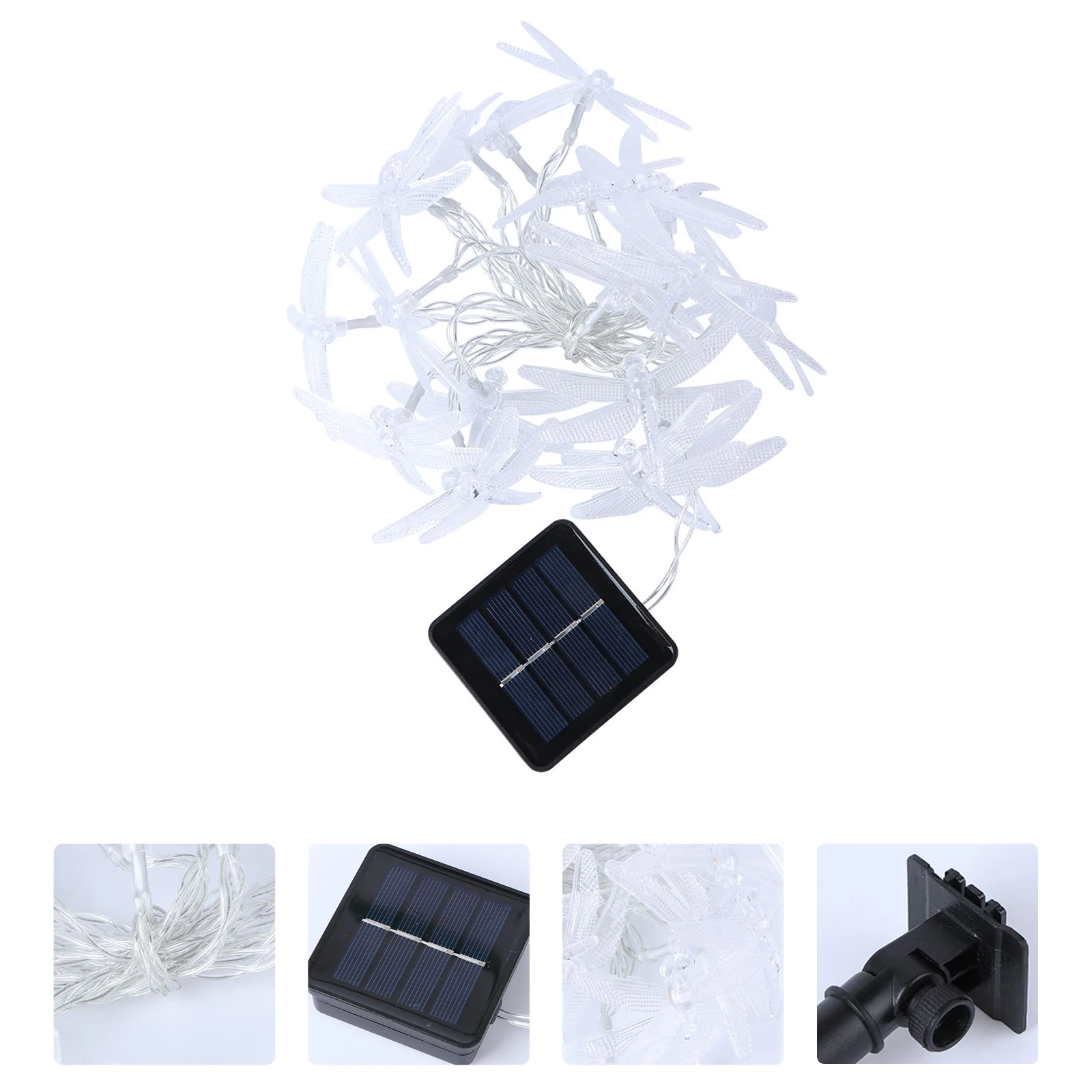

20pcs 5m Solar Dragonfly Lights String Waterproof Decorative Light String for Christmas Home Wedding Party Bedroom Birthday