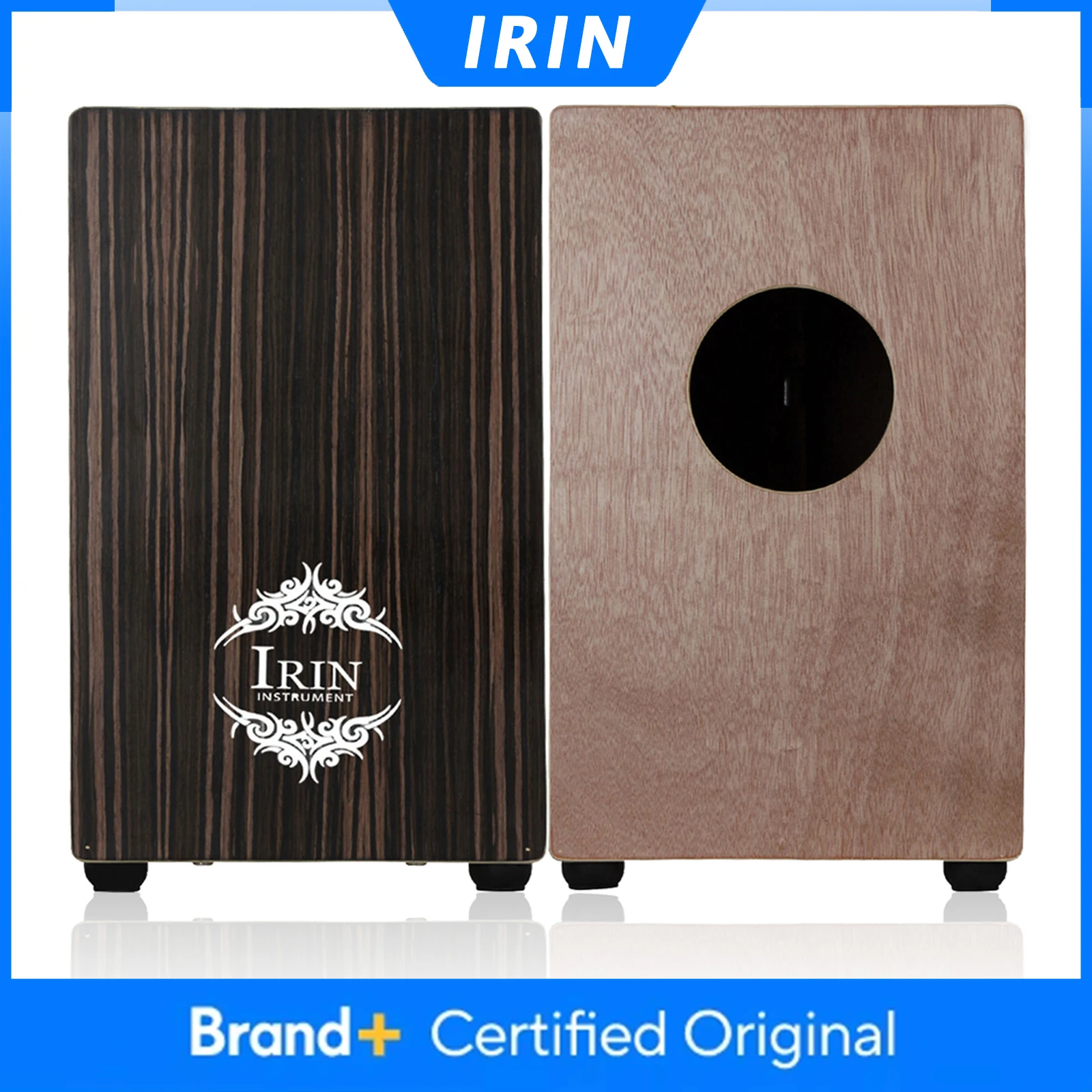 IRIN Cajon Box Drum mit Ebenholzdecke im Jazz-Stil, Holzbox-Trommel, Musikinstrument, Professionelles Percussion-Instrument
