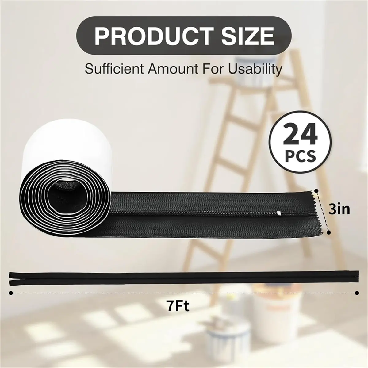 

2026 New Tool 4 Roll Heavy Duty Zipper Door, Heavy-Duty Dust Protector Door Zipper HeavyDuty Zippers DoorDust Protector