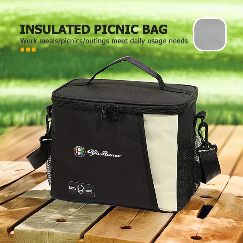 

2026 популярная наклейка для автомобиля Alfa Romeo с логотипом, портативный водонепроницаемый и изолированный ланч-бокс, сумка для бенто, аксессуары 159, Giulietta 156 1