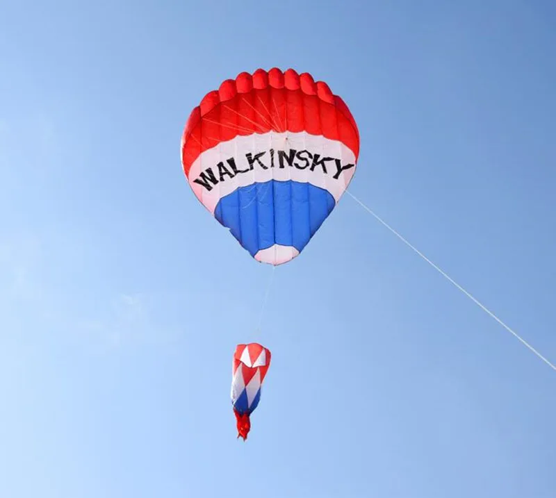 3 m Heißluftballon, großer weicher Drachen, fliegend, für Erwachsene, Ripstop-Nylon-Drachen, Windsäcke, Walk-in-Himmel, großer Drachen-Trompo 	 Drachenrolle Pipa