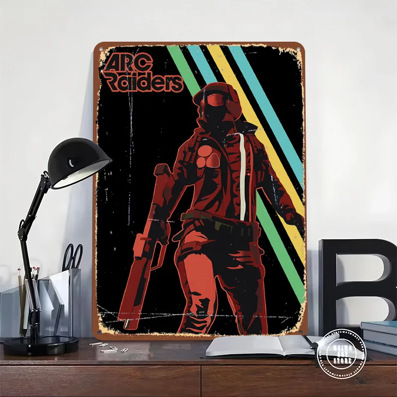 ARC Raiders Game Tin Poster Customized Retro Wall Art Vintage Metal Signs for Room Aesthetic Decoration At Home House Decor Men