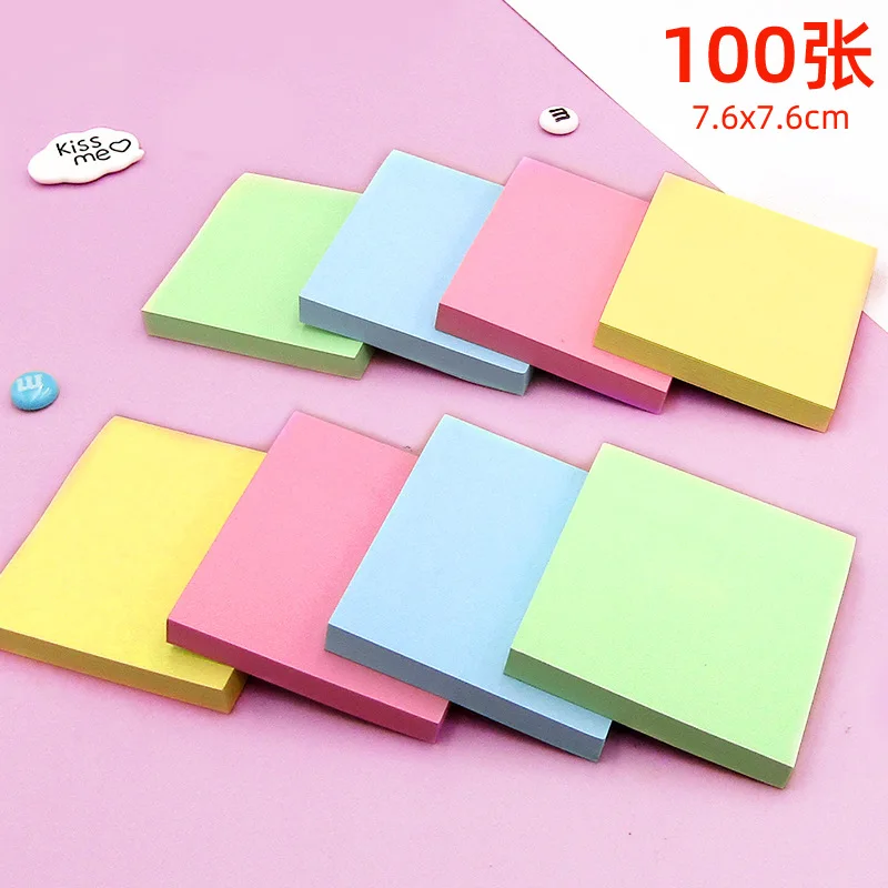 100 Sheets 76*76mm Sticky notes Pads Posits Stationery Paper Stickers Posted It Memo Notepad Notebook School Office Accessories