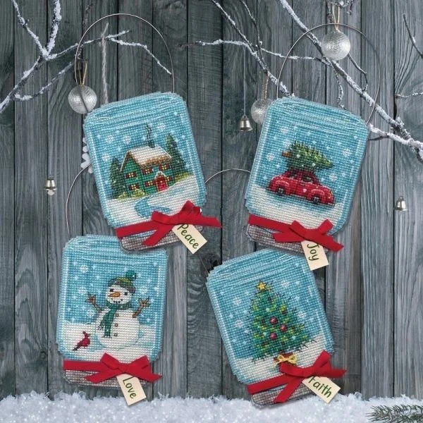 DIY Cross Stitch Kits, Embroidery Needlework Sets, Counted, Christmas Ornaments, Dim 08997, 16CT, 14CT, 18CT