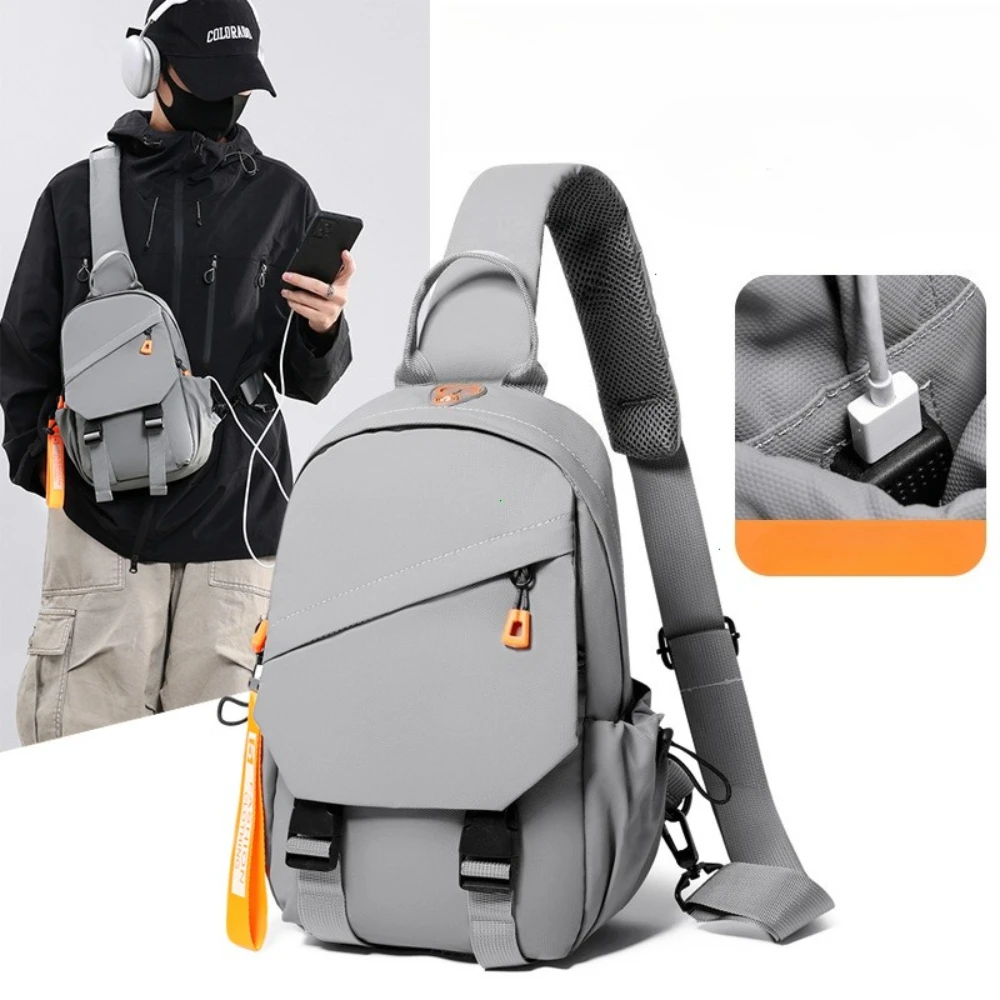 Bolso cruzado de nailon impermeable: mochila con eslinga para el pecho para hombre, bandolera de hombro compacta, paquete de viaje y senderismo al aire libre 2025