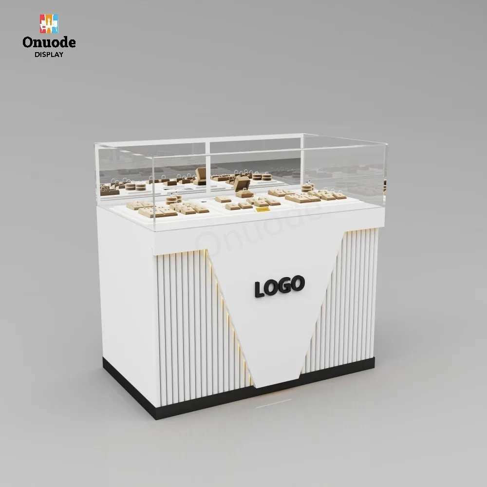 Custom.Luxury Jewelry  Display Custom Glass Display Cabinet with Led Lighting for Jewelry Showroom & Jewelry Store