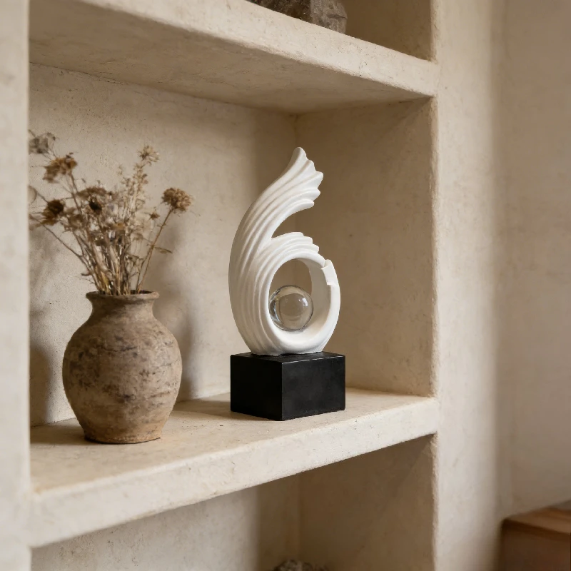 Simple White Decoration, Desktop Decoration, Abstract Artwork, Sculpture Room, Aesthetic Decoration