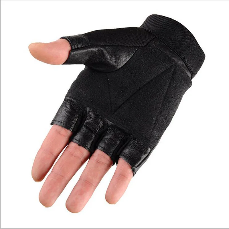 Cool Half Finger PU Leather Rivet Hip Hop Punk Glove Men Outdoor Sport Fitness Bike ciclismo Gym Mitten S40