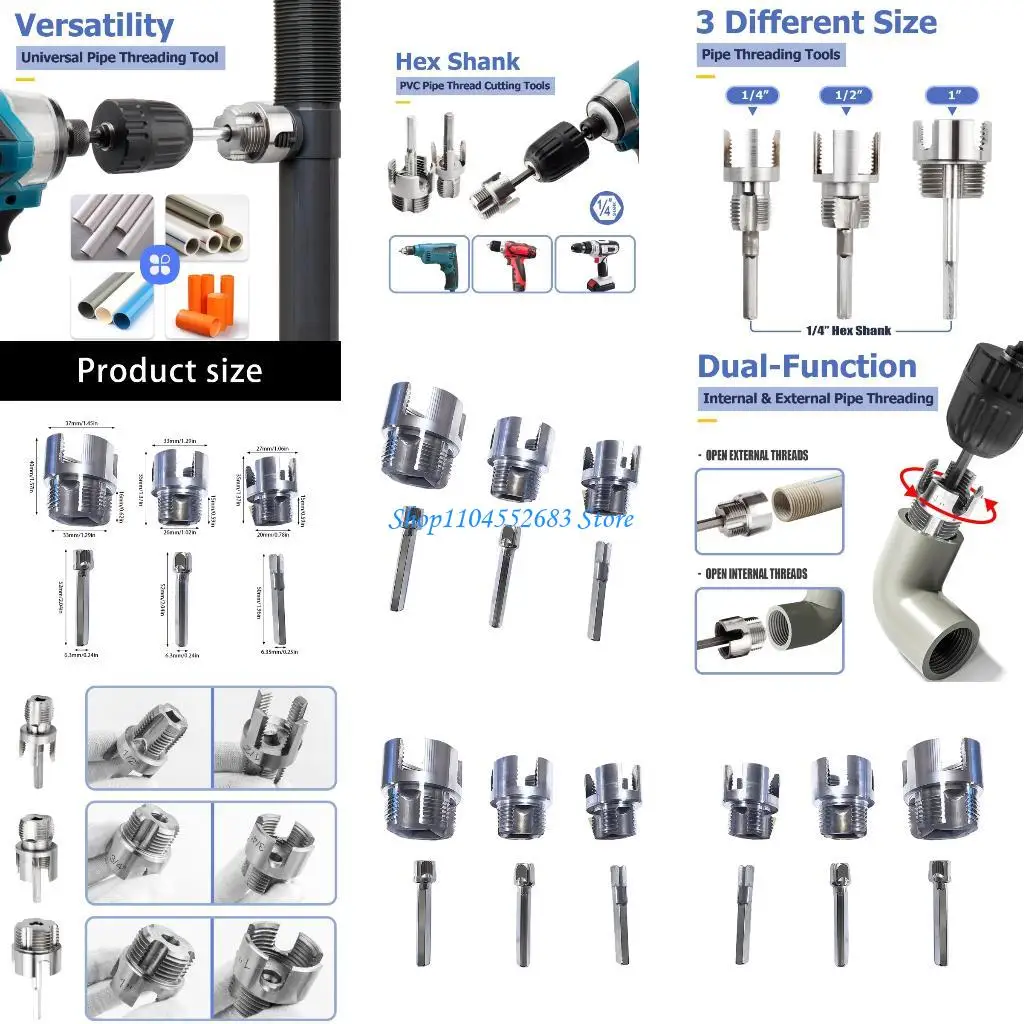 

Y6GD Water Pipe Inner Hole Opener Universal Water Pipe Tappings Tool Electric Drill Hexagonal Opener 3/4'' 1''