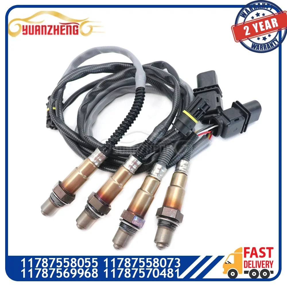 4pcs Upstream&Downstream Lambda O2 Oxygen Sensor For BMW 128i 328i X3 2007-2013 11787558055 11787558073 11787569968 11787570481