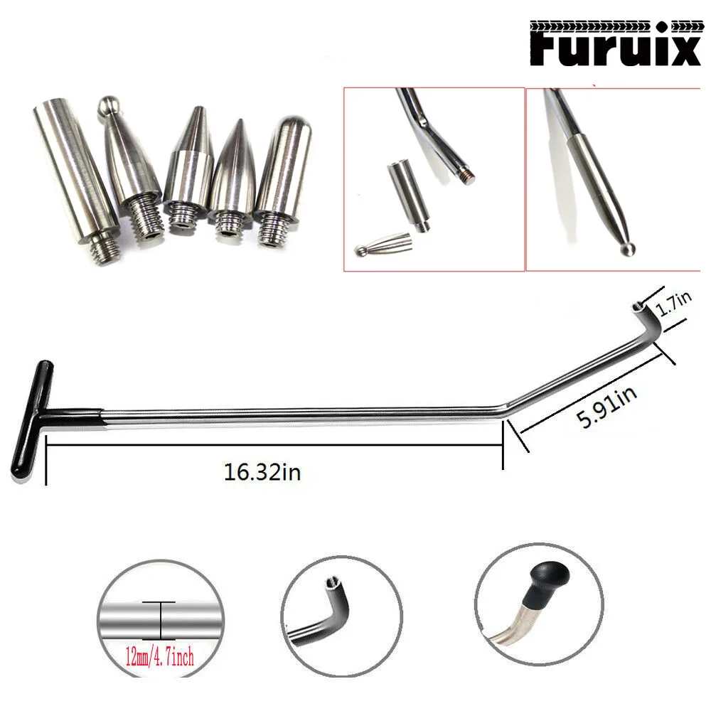 furuix ferramentas car dent remocao dicas dent rod corpo auto kit dent repair paintless repair dicas gancho 01