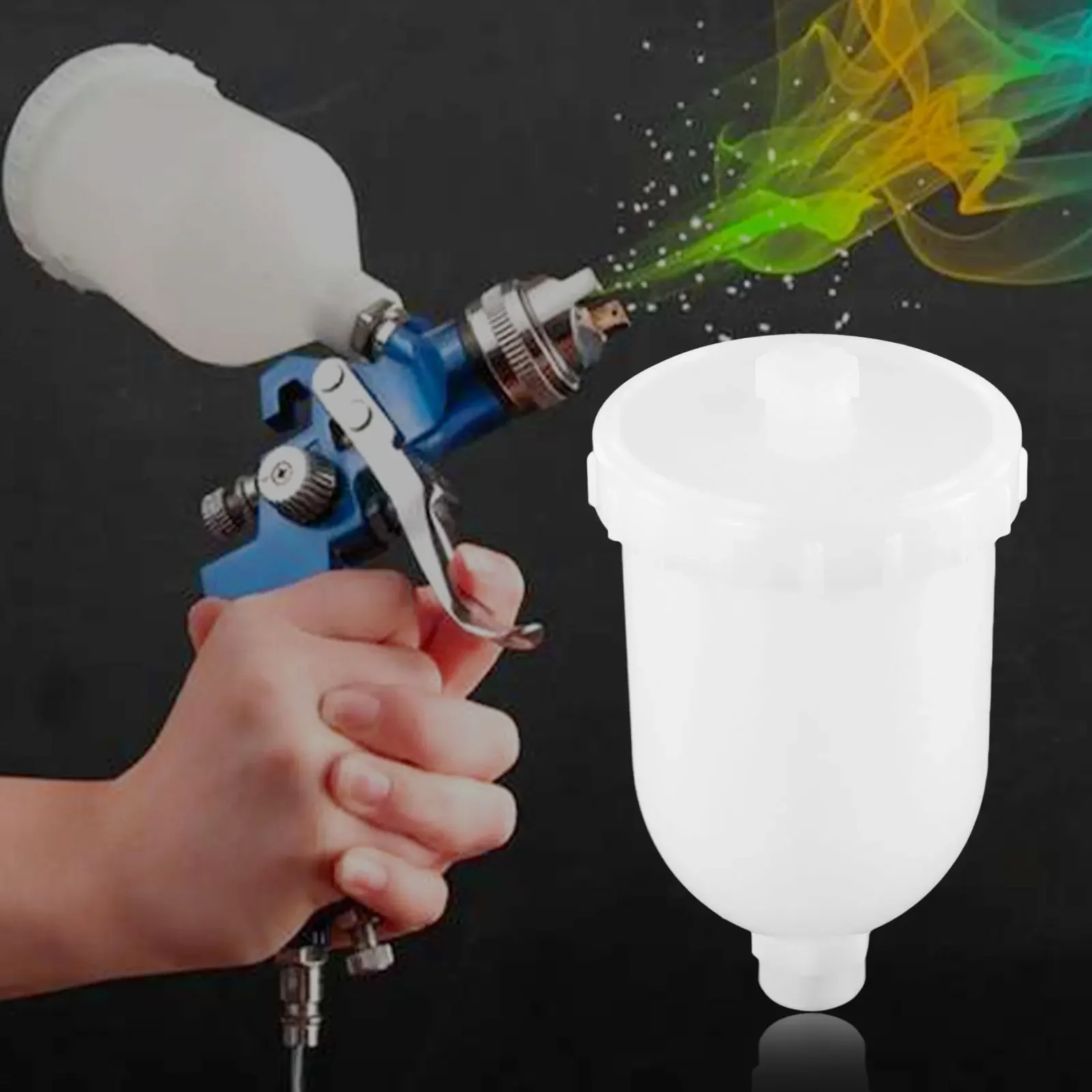 Plastic Pot Spray Paint Pot M14X1.0P Manual Mini Spray Paint Tool Spray Paint Spraygun Pot 300ML Container High Quality