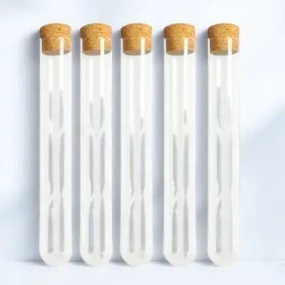 

25Pcs Clear Plastic Test Tube with Wooden Plugs Scientific Experiment Kit for School Home Lab Storage Solution