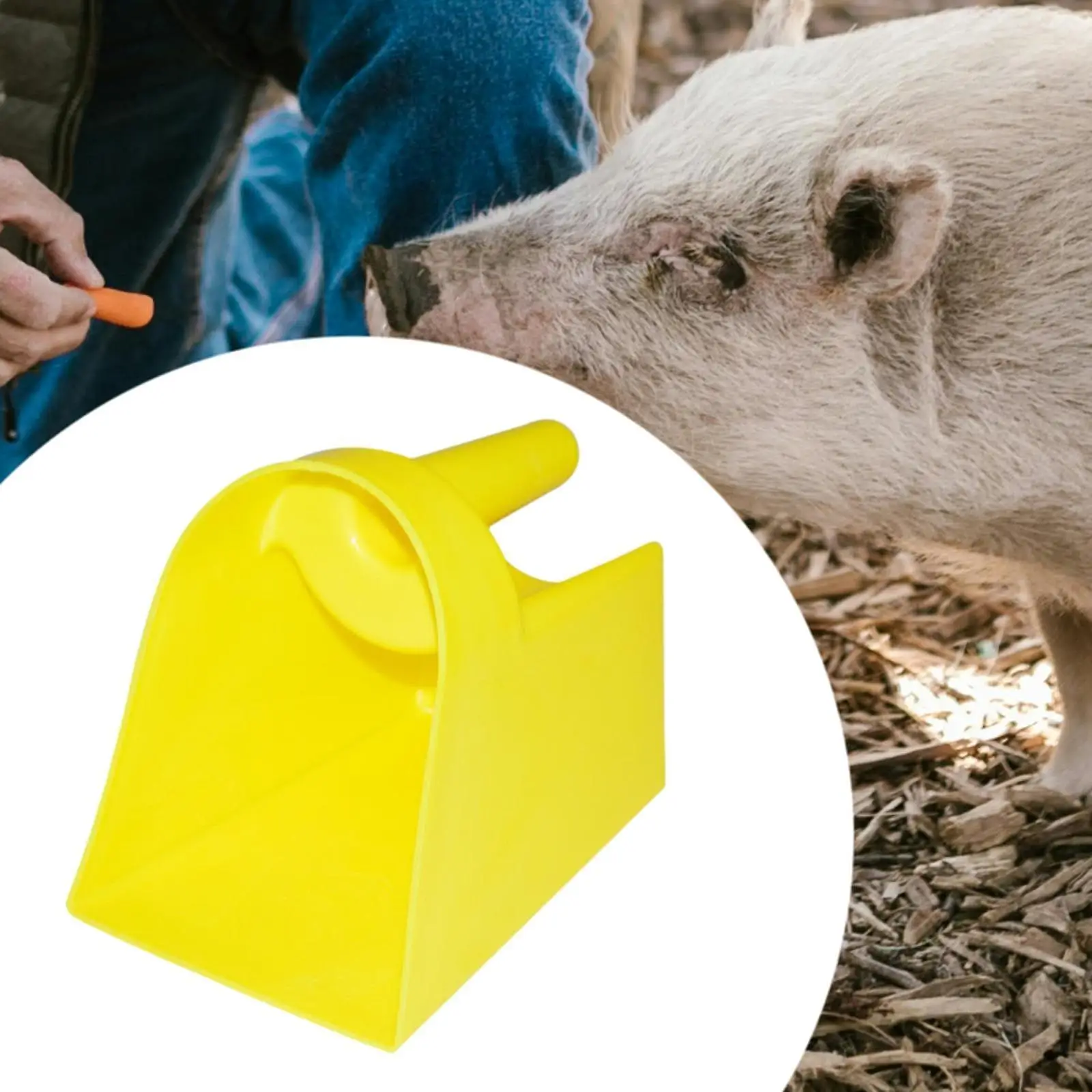 Heavy Duty Enclosed Feed Scoop Stackable Grain Scooper with Grip Livestock Feed Measure for Horse Farm Stable Equipment