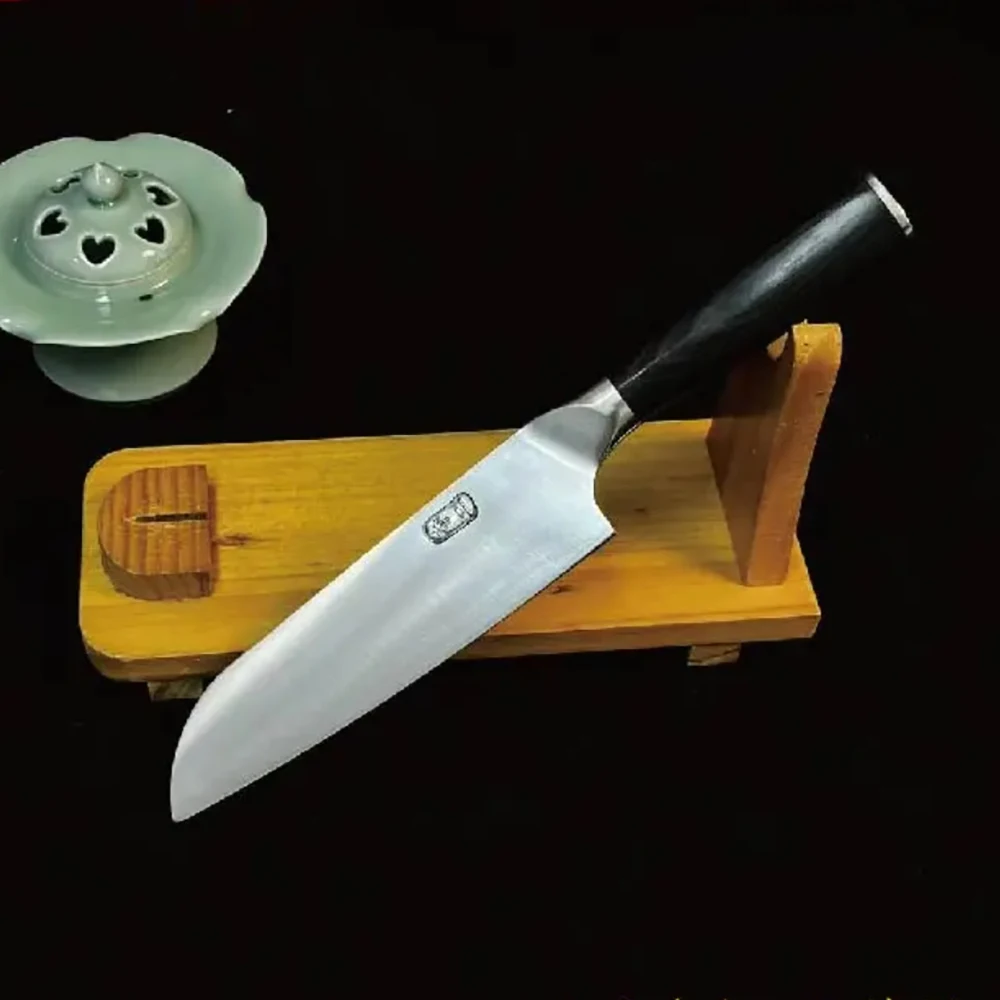 

7.5 Inch Santoku Knife BG42 Aviation Special Steel Blade Chef Cleaver Meat Slicing Vegetables Japanese Kitchen Knife Wood Handle
