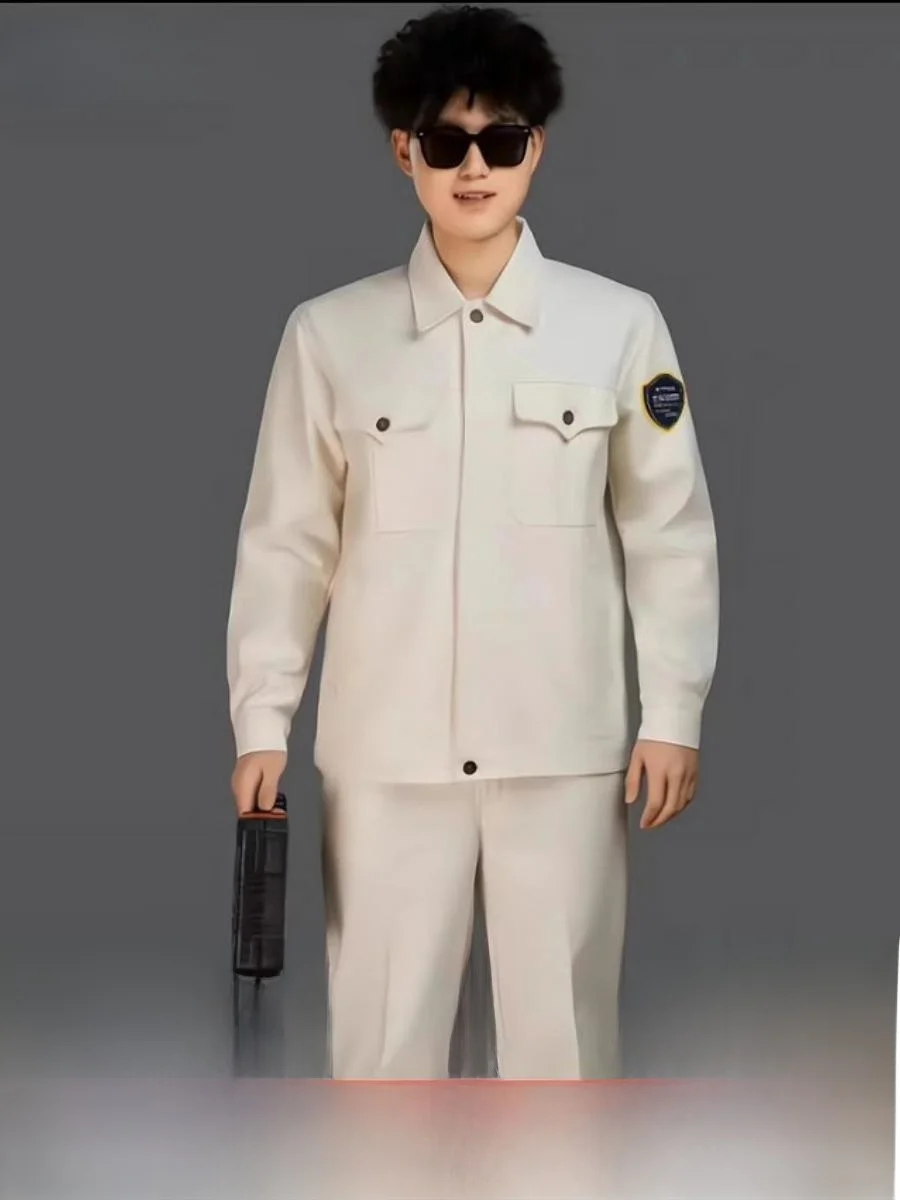 

Thiened Pure Cotton Canvas Welding Suit Anti-Flame Workwear Overalls for Men Fall Season Industrial Se Clothing