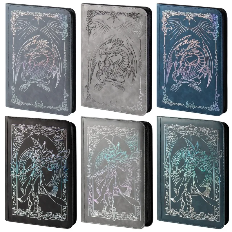 Yu-Gi-Oh! Ebon Illusion Magier Großes Sammelkarten-Album Blauäugiger Weißer Drache Loseblatt-Reißverschluss-Spielkarten-Aufbewahrungsalbum