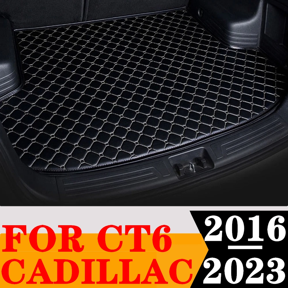 Car Trunk Mat For Cadillac CT6 2023 22 2021 2020 2019 2018 2017 2016 Rear Cargo Liner Tail Boot Tray luggage Pad Interior Carpet