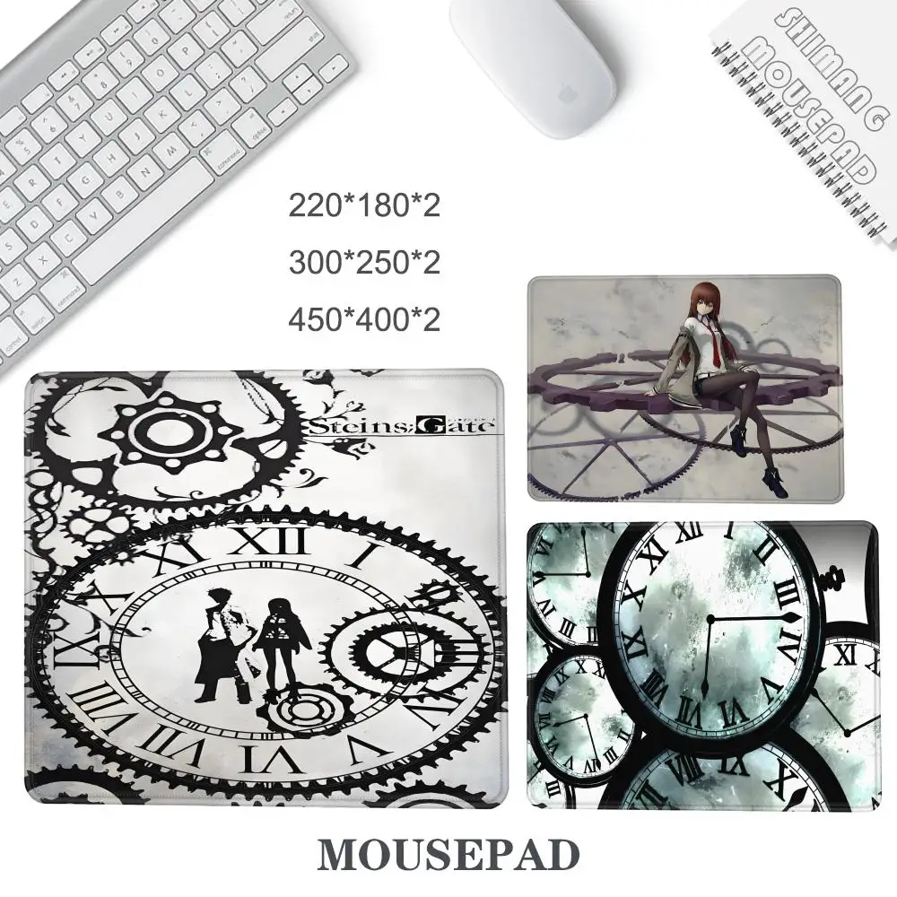Anime Steins Gate Game Small Mouse Pad Notebook Genshin Impact Keyboard Pad Desktop Non-slip Placemat MousePad for LOL