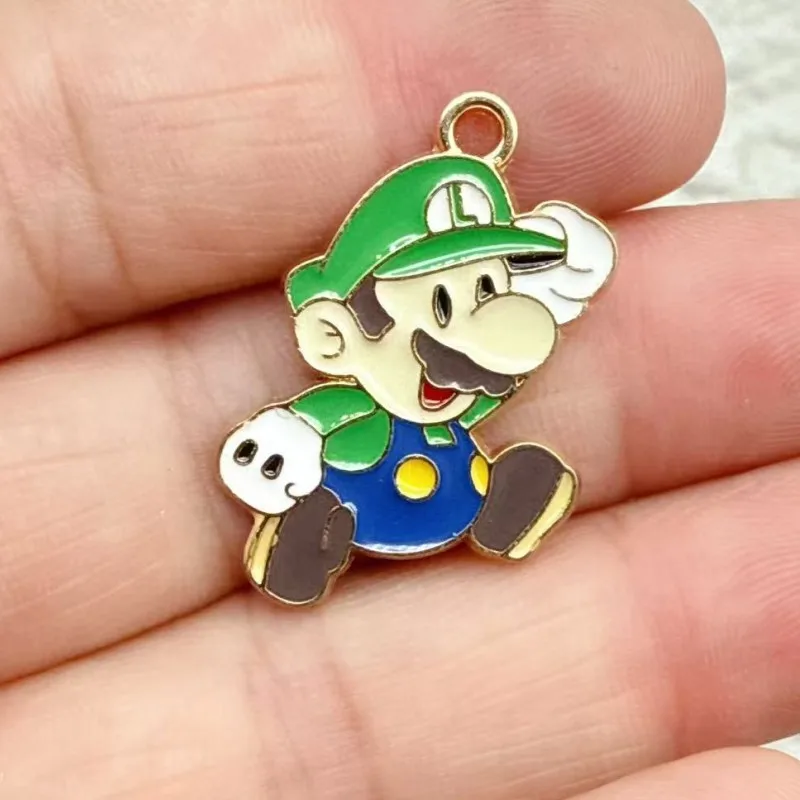 10 stuks schattige Super Mario Bros DIY sleutelhanger metaal handgemaakt legering anime game sleutelhanger sleutelring cadeau voor fans