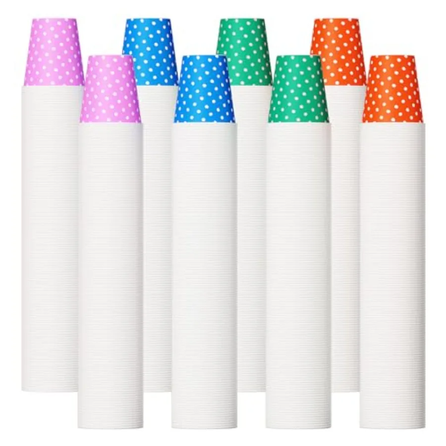 

Упаковка из 1000 штук: разноцветные бумажные стаканчики 5 унций, одноразовые стаканчики для ополаскивателя для рта, стаканчики для холодных напитков для вечеринок и путешествий