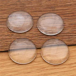 6pcs/lot 30mm Round Flat Back Clear Glass Cabochon, High Quality, Lose Money Promotion!!!(Z2-10)