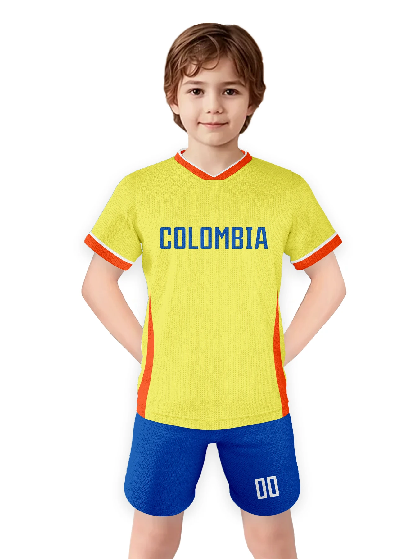 Kids Football Jersey Custom Name Number Colombia Soccer Kit Boys Girls Personalized Football Uniforms Training Tracksuit