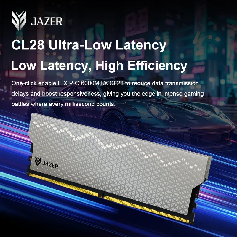 JAZER Ram DDR5 16GB 6000MHz 32GB(16GBX2) High Performance Desktop