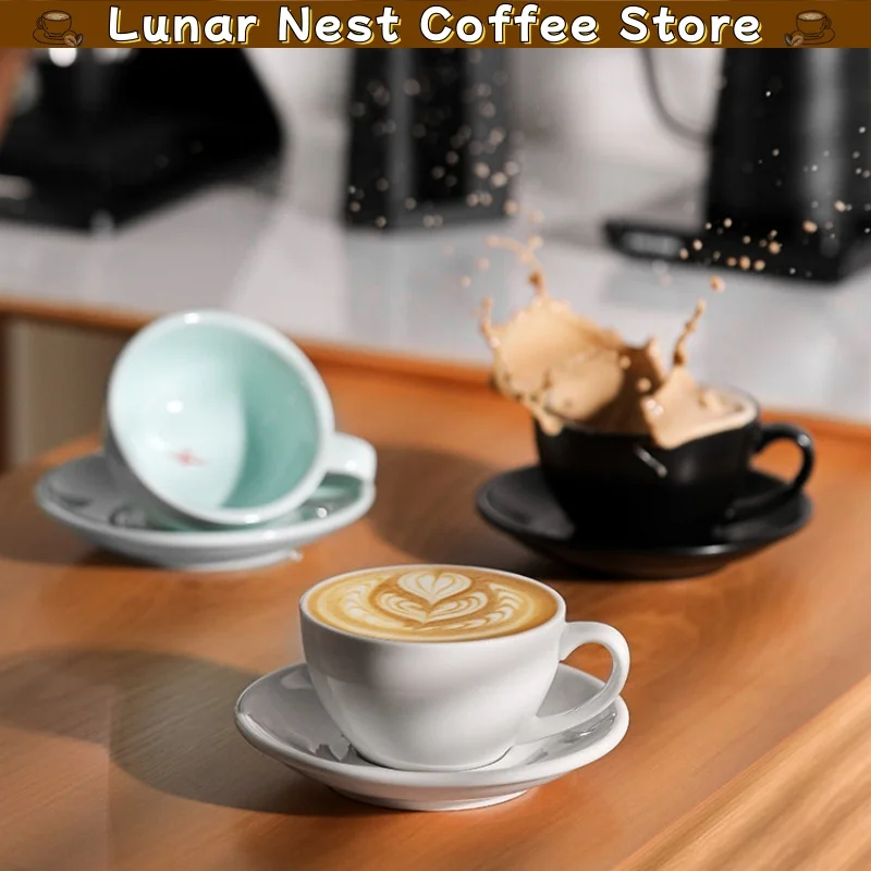 New Mhw-3bomber Ceramic Latte Coffee Cup Saucer Set 280ml Simple Espresso Mug For Home Office Daily Use Gift For Coffee Lovers