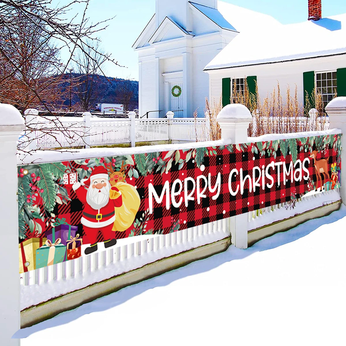 Christmas Outdoor Banner Merry Christmas Decoraton For Home 2024 Cristmas Outdoor Decor Xmas Navidad Noel Happy New Year 2025