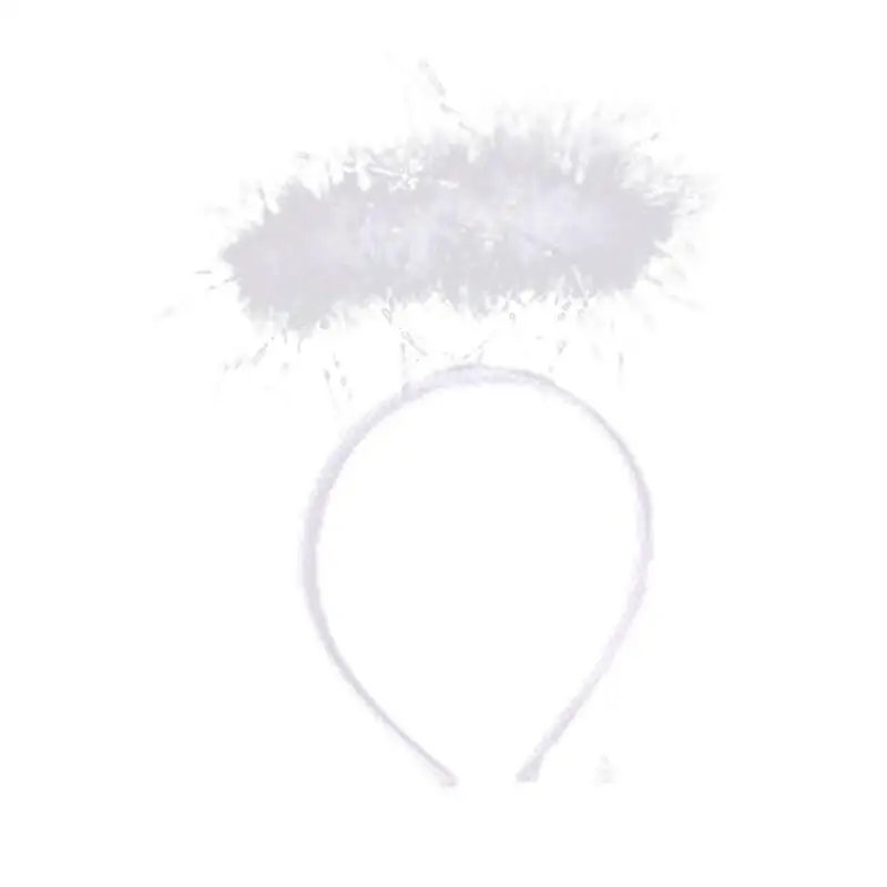 Ailes d'ange en plumes réglables pour adultes, costume pour filles, accessoires de bande de sauna Halo, cosplay d'Halloween