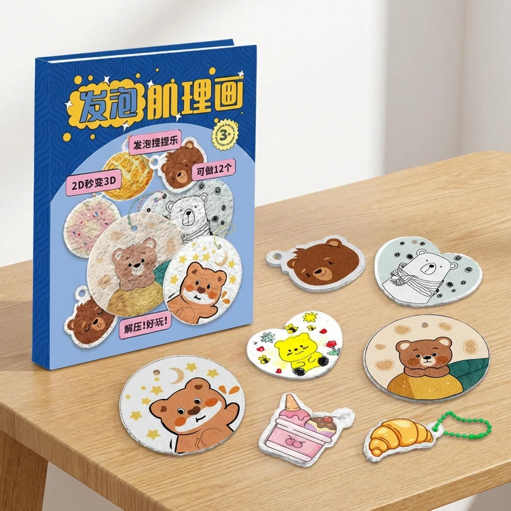 Wasserabsorbierendes DIY Puffy Paint Set Pädagogisches Schaummaterial Textur-Malspielzeug Knetdesign Schaumstoffpapier Bastelspielzeug