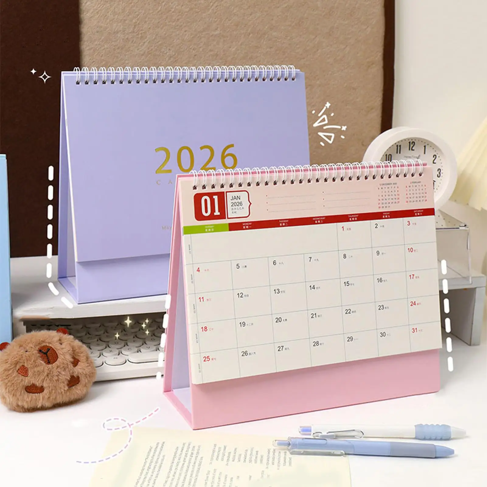 

2026 Calendar Simple Memo Book Monthly Daily Planner Scheduler Time Management Home Office Desktop Decoration Standing Calendar