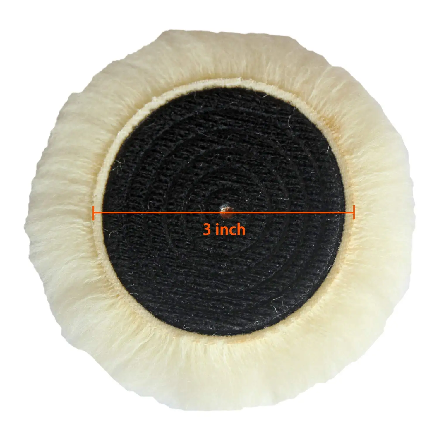 3 Inch 4 Pcs Natural Wool Extra Plush Super Soft Hook & Loop Polishing Pad or Refinishing Paints and Repairing Surface Defects