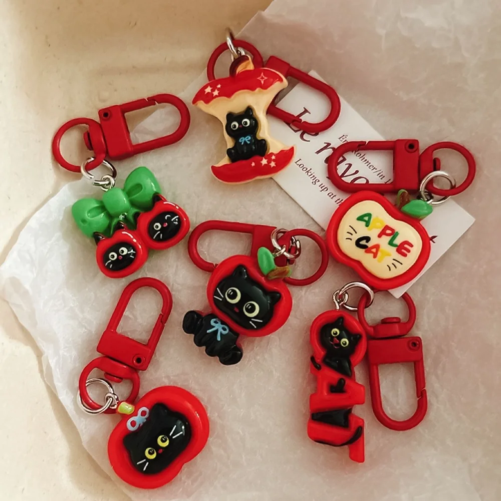 Keyring Pendant Fashionable Little Black Keychain Cartoon Resin Keychain Efficient Christmas  Keychain For Jewelry Mobile