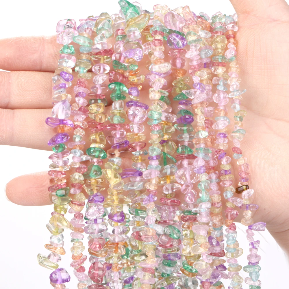 حبات رقائق سائبة طبيعية غير منتظمة ، لون ربيعي ، مشغولات يدوية لصنع الحلي ، سوار تصنعه بنفسك ، قلادة ، قرط ، 15 "، 3" ، 5 ، 8
